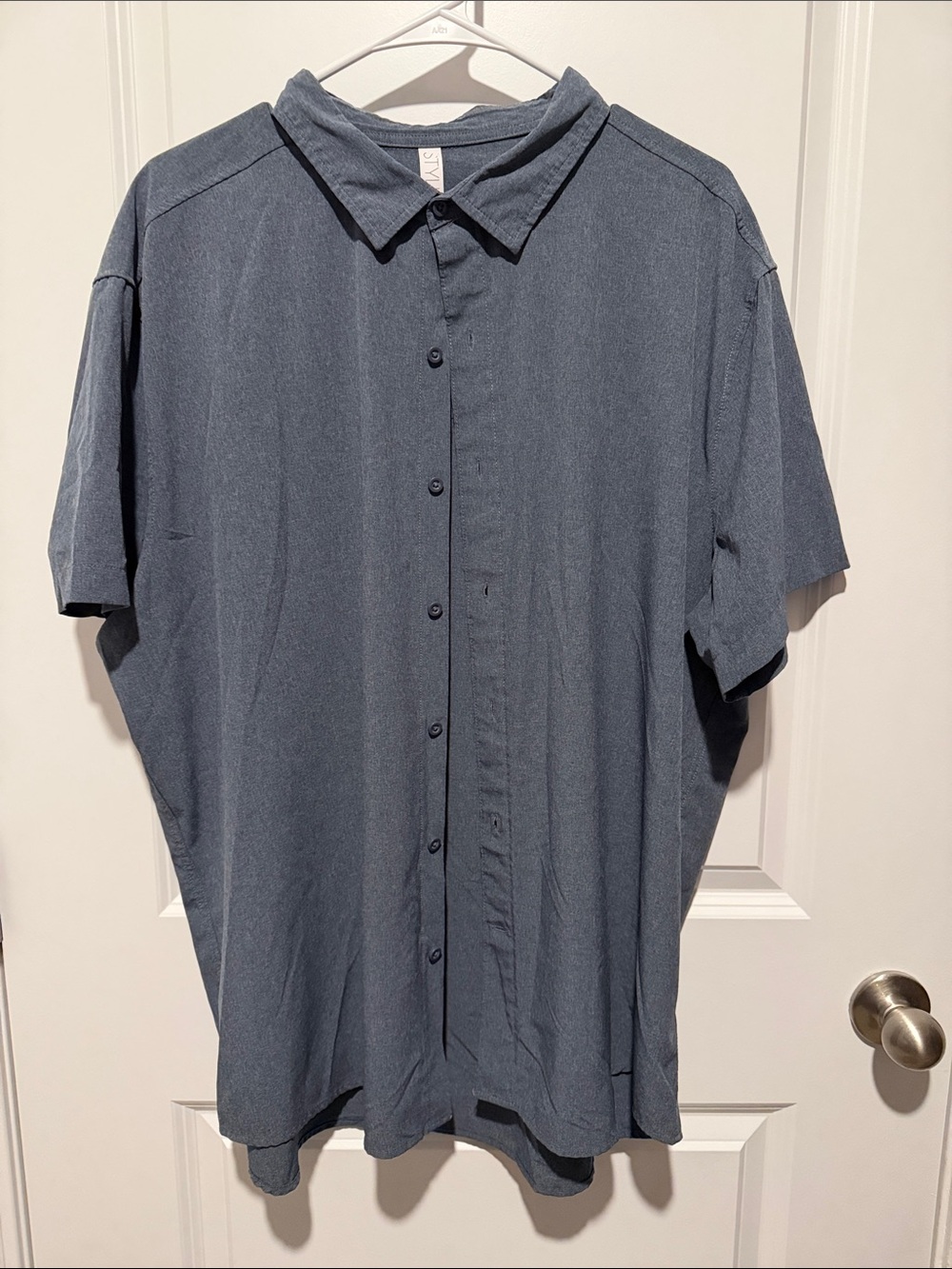 STYLUS Men's Casual Button-Down Shirt in Slate Blue